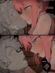 2boys 2d alterkyon cement consensual death dialogue femboy gloves kyon_(alterkyon) male_focus petrification pink_eyes public public_nudity saliva saliva_string saliva_trail snuff tagme willing yaoi