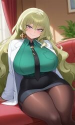 1female 1girl 1girls ai_generated ass big_ass big_boobs big_breasts big_butt big_butt_(female) big_tits blushing blushing_female boobs boobs_bigger_than_head breasts breasts_bigger_than_head busty busty_female butt button_down_shirt couch curvaceous curvaceous_body curvaceous_female curvaceous_figure curvaceous_hips curvaceous_thighs curvy curvy_body curvy_female curvy_figure curvy_hips eyes female female_focus female_only femme_fatale green_button-down_shirt green_hair hair hips honkai_(series) honkai_impact_3rd hourglass_figure hourglass_figured_female hoyoverse image lab_coat large_ass large_boobs large_breasts large_butt large_tits lips living_room long_green_hair long_hair long_hair_female mature_body mature_female mature_woman mihoyo mobius_(honkai_impact) necktie pawg phat_ass plump_ass plump_boobs plump_breasts plump_butt plump_hips plump_thighs plump_tits red_couch sexy sexy_clothing sexy_female sitting sitting_on_couch thighs tits tits_bigger_than_head unique_eyes voluptuous voluptuous_female voluptuous_woman wide_hips