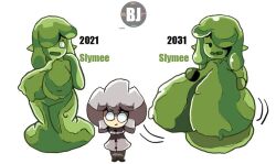 1boy 1girls big_ass big_balls big_breasts big_butt big_nipples brickey bubble_ass bubble_butt byjeyko fat_ass fat_butt slime slime_girl slymee