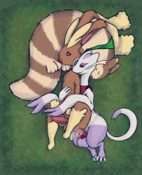 absurd_res anal bodily_fluids cum cum_from_ass cum_in_ass cum_inside digital_media_(artwork) fellatio feral furret gay generation_2_pokemon generation_4_pokemon generation_5_pokemon genital_fluids gmad group hi_res lopunny male male/male mienshao nintendo oral penile pokémon_(species) pokemon pokemon_(species) scarf sex spitroast trio video_games