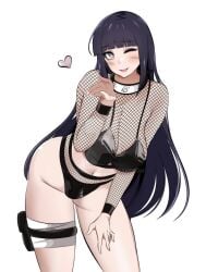 1girls azmiyudista big_breasts bikini black_hair blowing_kiss busty cleavage fishnet_shirt fishnets hand_on_leg hand_on_own_leg hand_on_own_thigh hand_on_thigh heart huge_breasts hyuuga_hinata lavender_eyes long_hair milf naruto naruto_(series) naruto_shippuden pose posing smile wink zuyuzuyu6