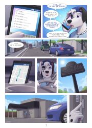 anthro bifurcation bifurcation_(sigma_x) car comic dalmatian domestic_dog furry male mike_(sigma_x) page_7 phone sigma_x tagme