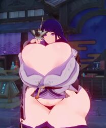 1girls 3d alternate_ass_size animated ass ass_bigger_than_head big_ass big_breasts breasts breasts_bigger_than_head busty cleavage cleavage_overflow curvaceous curvy deep_cleavage dotolie3d dumptruck_ass enormous_ass enormous_breasts fat_ass female female_focus female_only fully_clothed game_mod gameplay genshin_impact gigantic_ass gigantic_breasts huge_ass huge_breasts huge_thighs hyper hyper_ass hyper_breasts hyper_legs hyper_thighs large_breasts legs long_hair mod nipple_slip overflowing_breasts panties purple_eyes purple_hair raiden_shogun solo sound thick_thighs thighhighs thighs video wide_hips