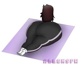 1girls allensfw ass_expansion bottom_heavy huge_ass jaiden jaiden_animations jaidenanimations long_hair massive_ass thick_thighs yoga yoga_pants youtube youtuber