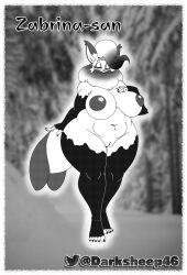 big_breasts breasts darksheep female hisuian_zorua pokémon_(species) pokemon pokemon_(species) thick_thighs wide_hips zabrina_(afc) zorua