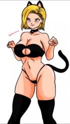 1girls 9:16 android_18 animated blonde_hair boob_window bouncing_breasts dancing dragon_ball dragon_ball_z female female_only flamemasterz meme music sad_cat_dance shorter_than_30_seconds sound vertical_video video