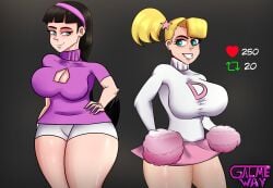 2girls big_breasts big_thighs boob_window galme-way multiple_girls straight_hair the_fairly_oddparents trixie_tang veronica_star