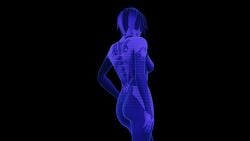 3d artificial_intelligence artist_request ass_focus blue_body blue_eyes blue_hair blue_skin cortana cortana_v2 female female_focus female_only halo halo_(game) halo_(series)