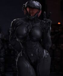 1girls 3d bodysuit breasts female_spartan_(halo) halo_(series) helmet madis259 multiple_boys peace_sign skin_tight spartan_(halo) thick_thighs