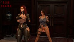 1futa 1girls 3d alexfrazer black_widow_(marvel) capcom crossover duo female futanari huge_cock jill_valentine jill_valentine_(sasha_zotova) marvel marvel_comics marvel_vs._capcom natasha_romanoff resident_evil resident_evil_3 resident_evil_3_remake smile source_request