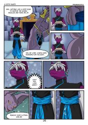 anthro anthro_only beerus comic dragon_ball dragon_ball_super english_text male male_only page_5 prismanoodle_(artist)