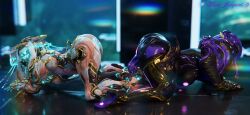 1futa 1girls 3d alien alien_girl all_fours anus ass athletic_female athletic_futanari auramargaret bent_over breasts female futanari ivara_(warframe) ivara_prime_(warframe) penis presenting pussy robot robot_girl saryn_(warframe) tagme warframe