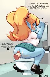 absurd_res anal anal_sex anus ass banana_lamp bathroom big_ass big_breasts big_butt blonde_hair blue_body blush bodily_fluids bottomwear breasts clothing cute_fangs disembodied_penis duo english_text female female_penetrated genitals hair heart hi_res humanoid humanoid_pointy_ears league_of_legends male male/female male_penetrating male_penetrating_female mostly_nude penetration penile penile_penetration penis penis_in_ass poppy public public_restroom public_sex puffy_anus pussy restroom_stall riot_games school_uniform schoolgirl sex shirt short_stack shortstack skirt solo_focus text toilet topwear video_games yordle