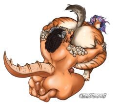 absurd_res anal anthro anus ass ass_up balls big_balls big_butt big_penis butt_grab canid canine canis deep_rimming deep_tongue dragon dragon_tail duo ear_piercing erection felid fox fur genitals gynomorph gynomorph/male hair hand_on_butt hi_res highlights_(coloring) horn huge_butt hyaenid hybrid hyper hyper_butt intersex intersex/male larger_male lgbt_pride looking_pleasured male mammal markings multicolored_hair muscular nude oral orange_body orange_fur pantherine penis piercing pride_colors rimming saggy_balls scales sex size_difference smaller_gynomorph smaller_intersex spiked_penis spikes spikes_(anatomy) spots spotted_hyena spotted_markings spotted_tail stripes tail_markings tan_body tan_fur thirsty_(thirstydraws) thirstydraws tiger tongue yellow_body yellow_skin