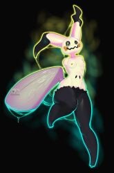 32rabbitteeth anthro female mimikyu pokémon_(species) pokemon pokemon_sm small_breasts solo solo_female tail thick_thighs wide_hips