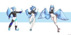 2d ass_expansion breast_expansion female gender_transformation harpy large_ass large_breasts luuco midriff mtf_transformation navel species_transformation thick_thighs thigh_expansion transformation transformation_sequence wide_hips