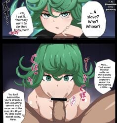 bar_censor bottomless censored empty_eyes english_text expressionless fellatio femsub green_eyes green_hair hard_translated hypnosis hypnotized infwizring instant_loss looking_at_viewer male_pov maledom mind_arc mind_control nude one-punch_man penis pov rape short_hair speech_bubble tatsumaki text topless translated