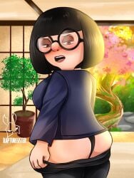 blush dat_ass disney edna_mode exposed_ass pants_down pixar smooth_skin the_incredibles