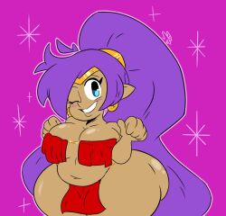 1girls 2020 big_ass big_breasts big_butt blue_eyes blush bubble_ass bubble_butt chubby dark_skin loincloth long_hair looking_at_viewer purple_hair shantae shantae_(character) smile smiling smiling_at_viewer solarmannstudio solo supahstudiomann_(artist) sweetspicymann thick_ass thick_thighs video_games wayforward wide_hips wink winking winking_at_viewer