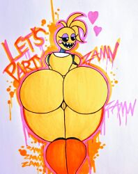 1girls animatronic ass ass_focus big_ass big_butt butt female female_only five_nights_at_freddy's huge_toy_chica hyper hyper_ass nutboiart8008 pussy robot solo solo_female tagme thick_thighs toy_chica_(fnaf) traditional_media_(artwork) zamn!