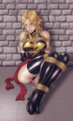 bondage breasts carol_danvers marvel marvel_comics ms._marvel_(carol_danvers) reptileye rope_bondage superheroine