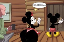 anthro big_ass buldge cheating cheating_girlfriend cuck cuckold disney human_male interspecies male mickey_mouse minnie_mouse public_domain shortstack thick_thighs tool01k