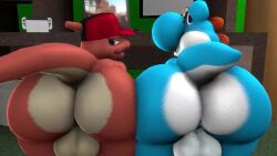 2boys 3d animated anthro ass big_ass bubble_butt charles_charmeleon_(oc) charlescharmele charmeleon crossover huge_ass light_blue_yoshi male male_only mario_(series) multiple_boys nintendo pokemon sound tagme video yoshi