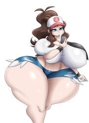 1girls ass_bigger_than_head ass_bigger_than_torso breast_squeeze breasts_bigger_than_head enormous_ass enormous_breasts hilda_(pokemon) huge_ass huge_breasts hyper hyper_ass hyper_breasts hyper_hips hyper_thighs long_hair luditima massive_ass massive_breasts nintendo oblivious phone pokemon pokies tagme thick_thighs thunder_thighs torn_clothes torn_clothing wide_hips