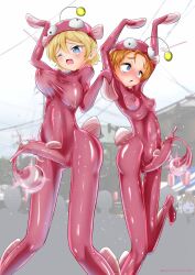 anglerfish_costume blonde_hair blue_eyes bouncing_breast bouncing_breasts bouncing_penis brainwashing breasts clothing condom_suit cum_filled_condom darjeeling filled_condom filled_condoms full_condom futanari genitalwear girls_und_panzer latex latex_bodysuit latex_clothing latex_futa latex_suit moan moaning moaning_in_pleasure moaning_loud orange_hair orange_pekoe penis