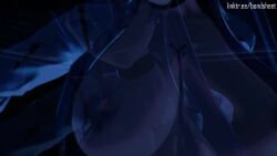 3d akame_ga_kill! animated ass black_legwear blue_eyes blue_hair bondsheet bottomless bouncing_breasts breasts cowgirl_position cum dildo doggy_style ejaculation esdeath esdeath_(akame_ga_kill!) femdom garter_belt garter_straps large_breasts long_hair nipples paizuri pegging pov reach-around sex sex_from_behind sex_toy sound straddling tattoo thighhighs undressing vaginal_penetration video