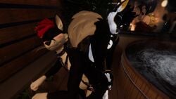 3d anthro anthro_only black_fur canid canine dark_fur fox fur furry furry_only light_belly male naughtyblackfox tagme twitter vr_media vrchat vrchat_avatar white_belly white_fur