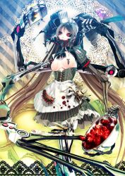 4_arms calne_ca cooking cyborg deino_(artist) maeda_koutarou maid_uniform mandibles multi_arm multi_limb nipple_piercing nipples red_eyes topless