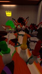 3d anthro anthro_only arm_warmers black_hair black_markings canid canine fox fur furry furry_only junowo keven977 light_belly limesrules male male_only orange_fur orange_hair rexouium stockings tagme twitter url vr_media vrchat vrchat_avatar warmers white_belly