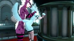 anthro anthro_only bleatmeoff blue_fur canid canine fur furry furry_only light_belly male_only no_vanity rexouium tagme twitter vr_media vrchat white_belly white_fur