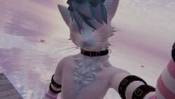 3d animated anthro anthro_only blue_fur canid canine close-up fur furry furry_only jockstrap light_belly male male_only mp4 no_sound no_vanity rexouium tagme twitter url video vr_media vrchat white_belly white_fur