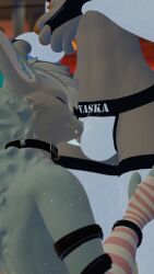 anthro anthro_only blue_fur canid canine fur furry furry_only jockstrap light_belly male_only no_vanity rexouium sweatyicefox tagme twitter url vr_media vrchat white_belly white_fur