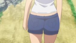 1girls animated ass ass_focus big_ass close-up denim denim_shorts female hi_res isshoni_h_shiyo legs male_pov natsukawa_hina no_sound pov shorts solo thighs video walking