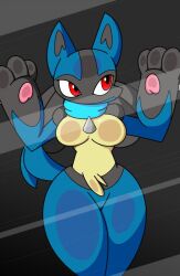 breasts ekkokenight lucario pokemon pokemon_(species) tagme