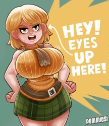 animated annoyed ashley_graham ashley_graham_(brooke_elizabeth_mathieson) blonde_hair busty capcom cleavage eyes_up_here female female_focus female_only flashing flashing_breasts hourglass_figure nude nude_female nudity pummies resident_evil resident_evil_4 shirt shirt_lift short_hair showing_breasts sweat sweater_lift tagme thick_thighs wide_hips