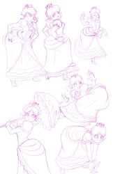 ass_in_dress axel-rosered big_ass big_butt bubble_butt butt_expansion dat_ass mario_(series) nintendo peach_bomber princess_daisy sketch smelly_ass super_smash_bros. thick_ass turnip