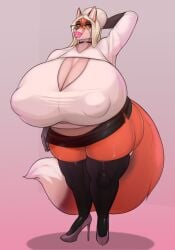 1girls anthro areola_bulge ass big_ass big_breasts big_butt big_lips bimbo bimbo_lips breasts bubble_ass bubble_butt choker chubby chubby_female cleavage fat_ass female female_focus female_only fox giant_breasts gigantic_breasts glasses grey_hair heels high_heels huge_ass huge_breasts huge_butt hyper hyper_ass hyper_breasts hyper_butt lipstick massive_ass massive_breasts milf overweight overweight_female puffy_areola quotefox solo thick_lips thick_thighs thighhighs wide_hips