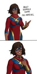 1girls artist_request biting_lip bleepideeboop collar comic dark-skinned_female heroine innocent kamala_khan marvel marvel_cinematic_universe marvel_comics ms._marvel nerd nerdy_female raceplay slut_collar solo source_request superheroine