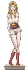 1girls blonde_hair blue_eyes blue_panties blue_thong blue_underwear dc dc_comics g-string kara_danvers kara_zor-el kryptonian looking_at_viewer panties pants_down patricks-artist pubic_hair pulling_down_panties pulling_down_thong pulling_panties pussy removing_panties removing_thong shirt_down supergirl thong thong_panties thong_underwear underwear undressing