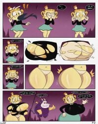 ass ass_expansion big_ass big_breasts big_butt big_thighs breast_expansion butt cleavage cuphead:_the_delicious_last_course cuphead_(game) demon female grin grinning hands_on_breasts henchman_(cuphead) hourglass_expansion hourglass_figure huge_ass huge_breasts huge_butt locote68 ms._chalice possessed possession ripped_clothing sharp_teeth the_cuphead_show the_devil_(cuphead) thick_ass thick_thighs thigh_expansion