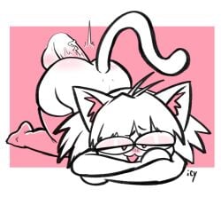 ambiguous_penetration anal anal_sex ass ass_up butt butt_up cat_ears cat_tail catgirl cock feline female fur furry iseenudepeople looking_at_viewer looking_pleasured male melty_blood neco-arc no_body no_hands nude_female open_eyes open_mouth penis penis_in_ass pink_background pink_eyes pink_socks pleasure_face sex simple_background source_request tail tail_up title_request tsukihime unseen_male_face white_body white_hair white_tail
