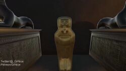 1futa 1girls 3d animated bent_over clothed clothing egyptian_mythology female from_behind fully_clothed futa_on_female futanari greenice_(gree-nice) human mp4 mummification mummy naked nude sarcophagus self_upload sound taker_pov video