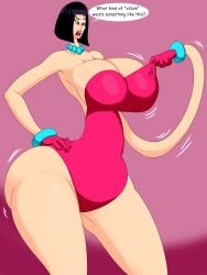 1female 1girl 1girls 2025 2025s big_breasts black_hair blue_necklace blue_pearl_necklace breasts cartoon_network choker cleavage cosplay dc dc_comics denizen1414 digital_art digital_drawing digital_drawing_(artwork) digital_media digital_media_(artwork) digital_painting digital_painting_(artwork) female female_focus female_only gloves hair handwear hi_res huge_breasts jewelry large_ass large_breasts large_butt leotard madame_rouge mob_entertainment mob_games mommy_long_legs mommy_long_legs_(cosplay) necklace pearl_necklace pink_leotard poppy_playtime poppy_playtime_(chapter_2) purple_eyes short_hair simple_background stretching teen_titans text thick_thighs thighs
