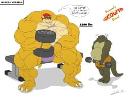 abs biceps big_muscles bowser extreme_muscles hair huge_muscle hyper_muscles juano large_muscles male mario_(series) muscles muscular muscular_arms muscular_legs muscular_male muscular_thighs nintendo pecs red_hair weights