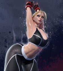 1girls 3d cammy_white cleavage female female_only huge_ass huge_breasts human popogori revealing_clothes solo solo_female street_fighter sweat thick_thighs voluptuous