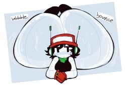 ass ass_bigger_than_body ass_bigger_than_head ass_bigger_than_torso big_ass blush bottomless cave_story dripping fat_ass front_view huge_ass large_ass meatoids quote_(cave_story) robot shaking shaking_butt sound_effects sweat sweaty_butt wobbling_ass